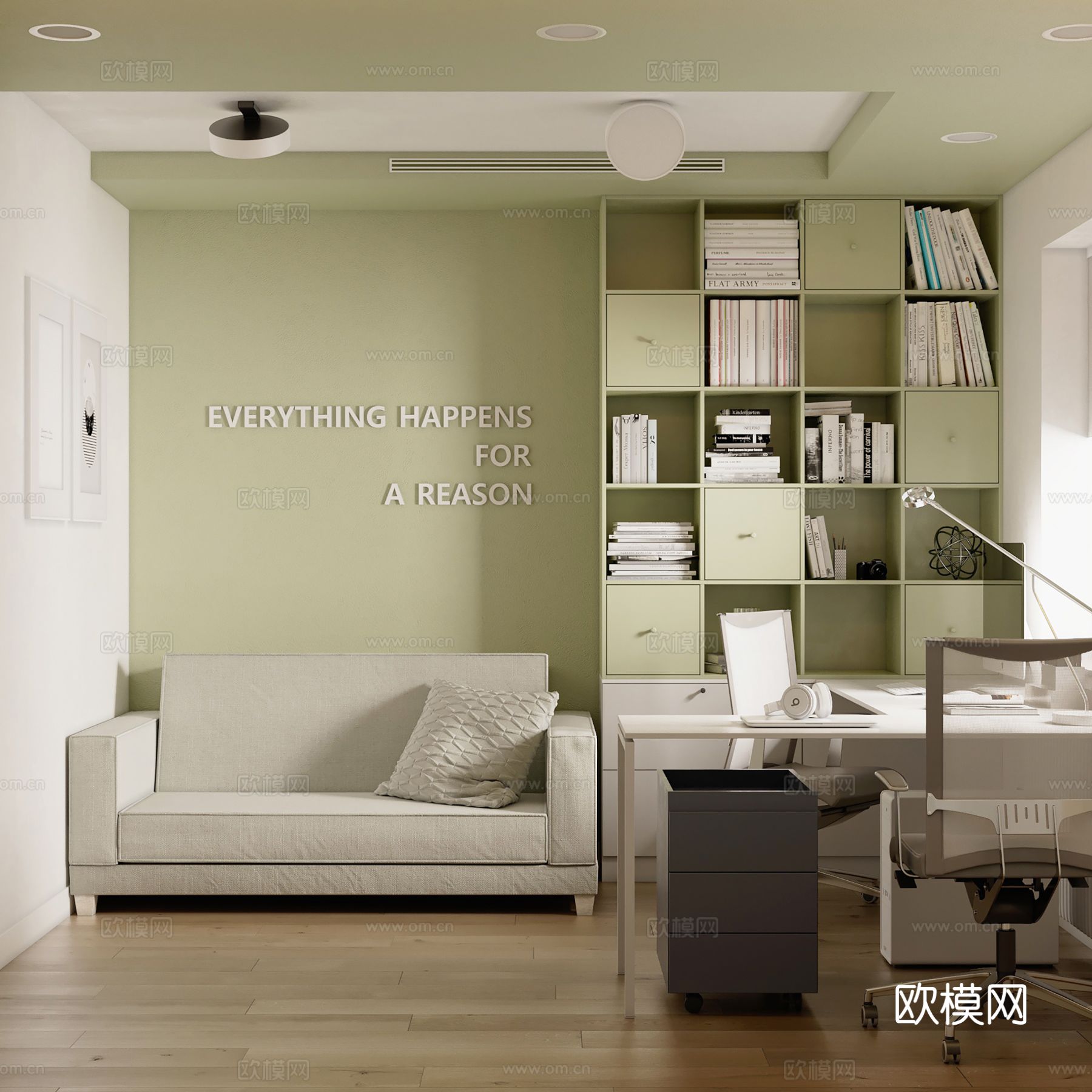 现代极简大平层家装设计 客厅卧室 餐厅 高级灰效果图下载（渲染图8）