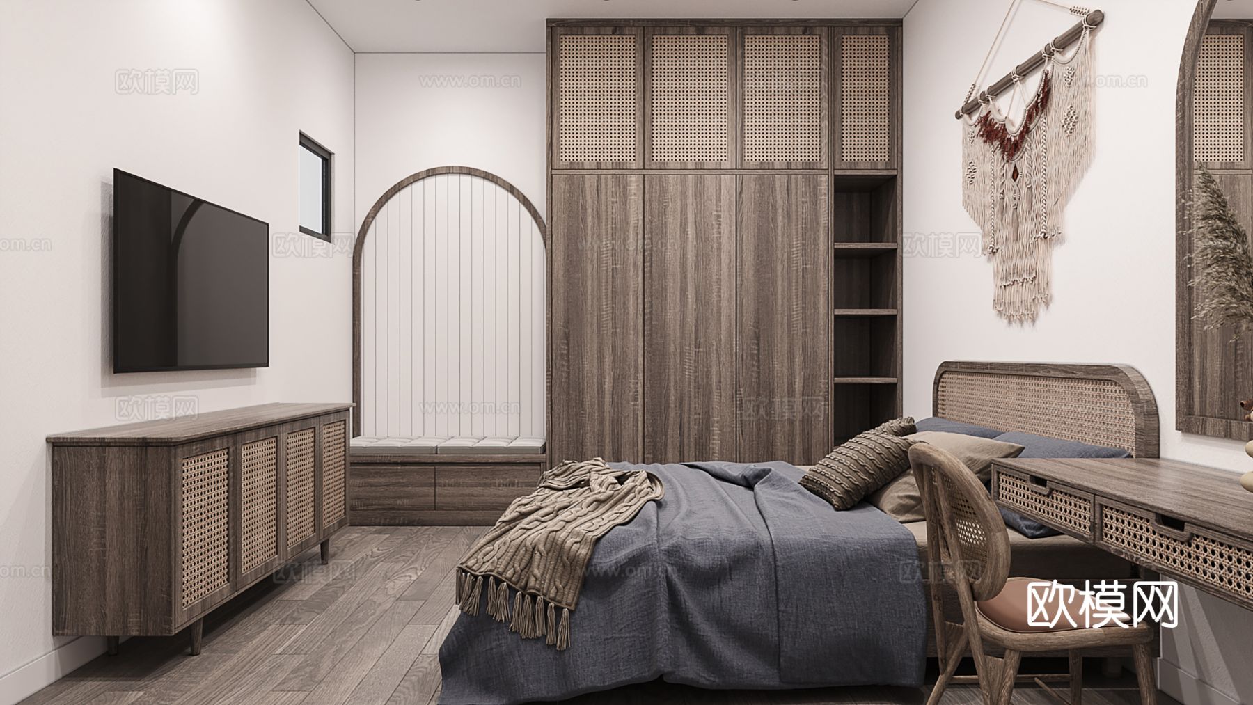 现代极简大平层家装设计 客厅卧室 餐厅 高级灰效果图下载（渲染图8）