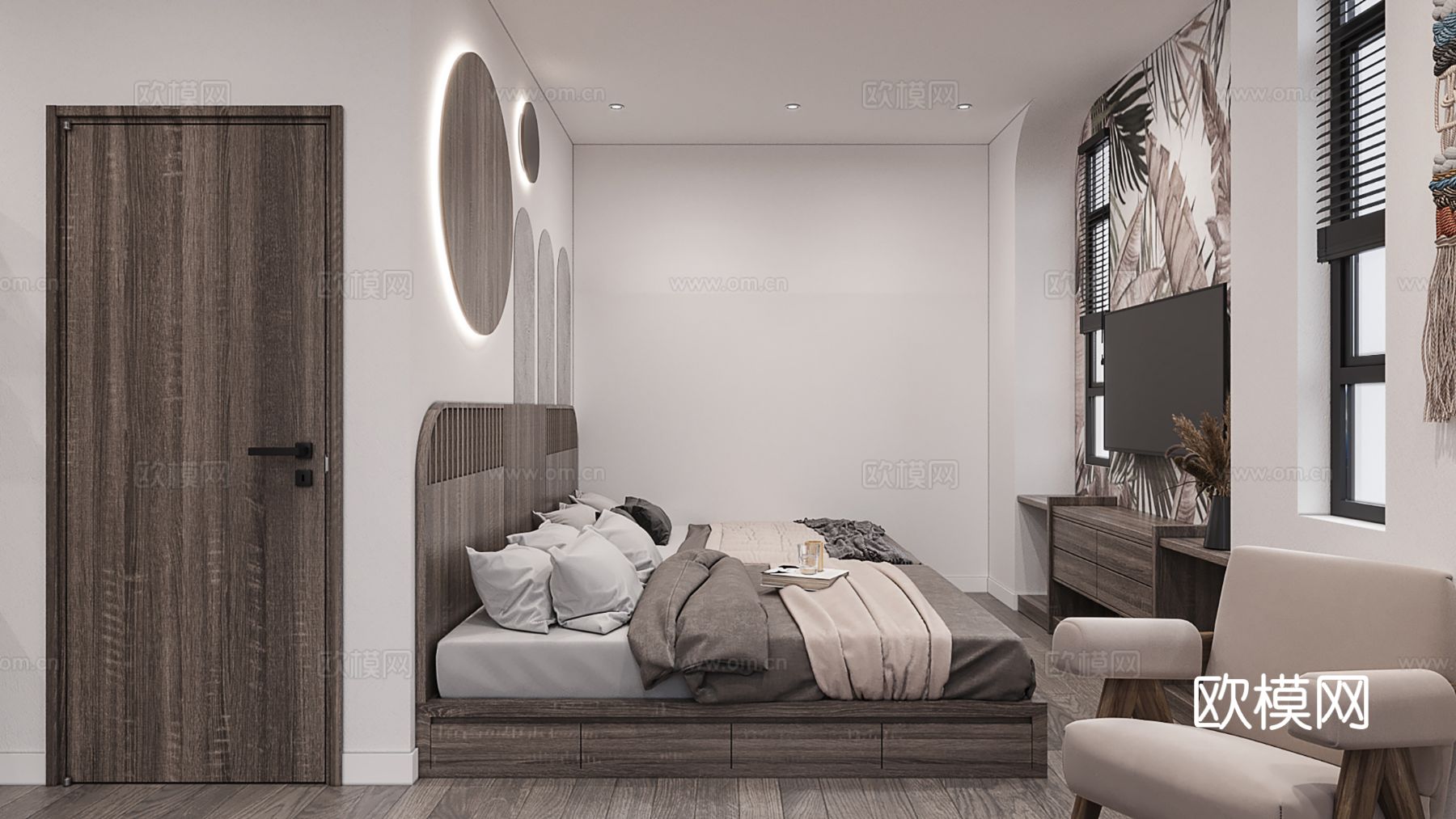 现代极简大平层家装设计 客厅卧室 餐厅 高级灰效果图下载（渲染图7）