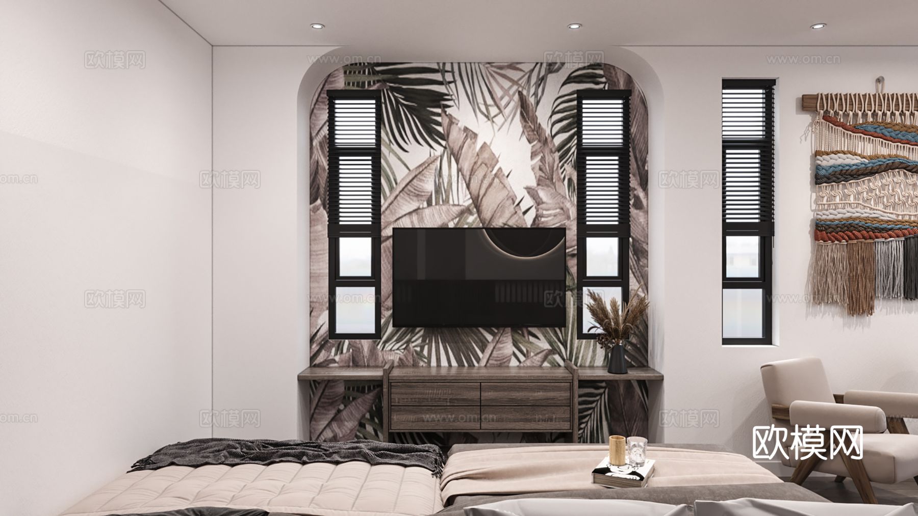 现代极简大平层家装设计 客厅卧室 餐厅 高级灰效果图下载（渲染图5）