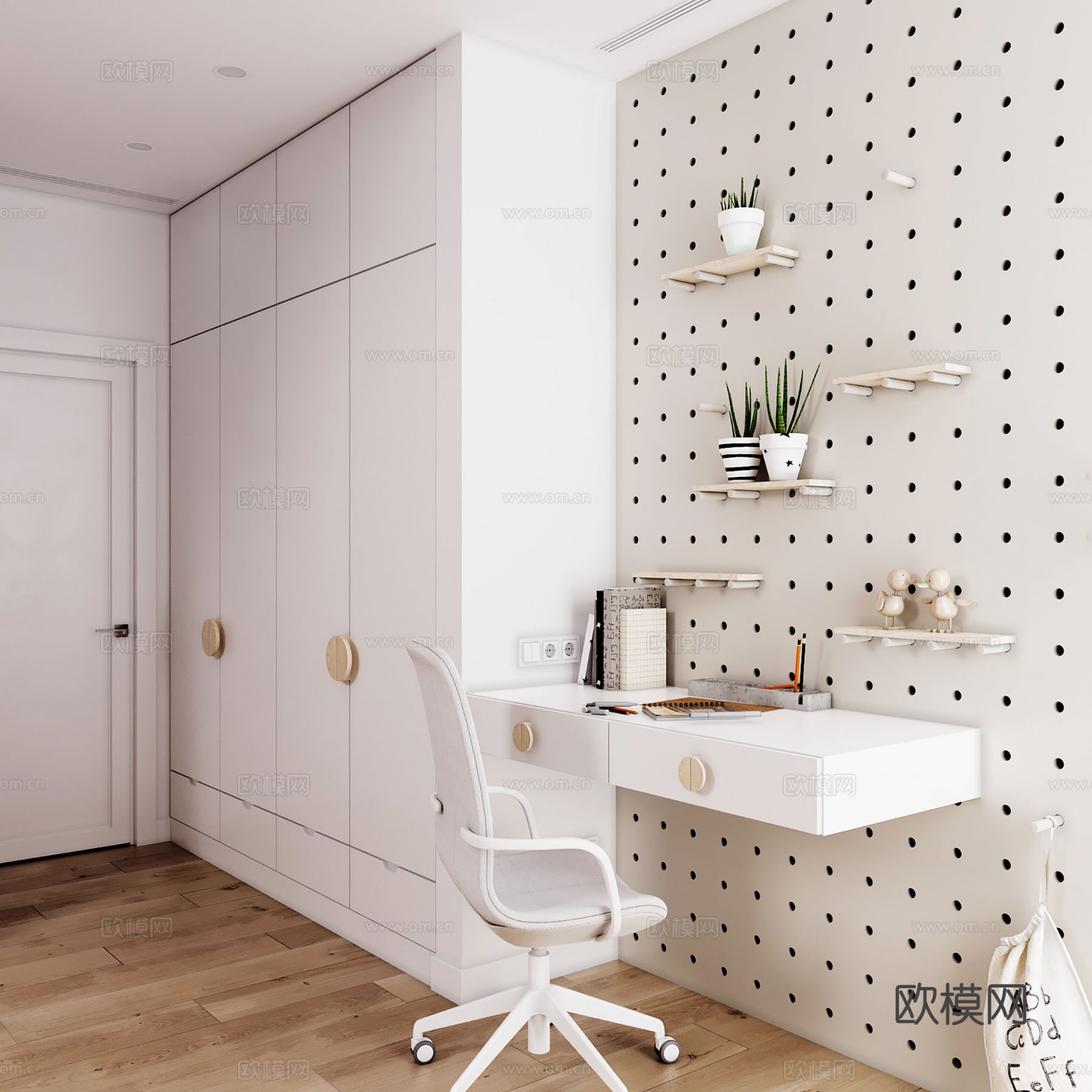 现代极简大平层家装设计 客厅卧室 餐厅 高级灰效果图下载（渲染图9）