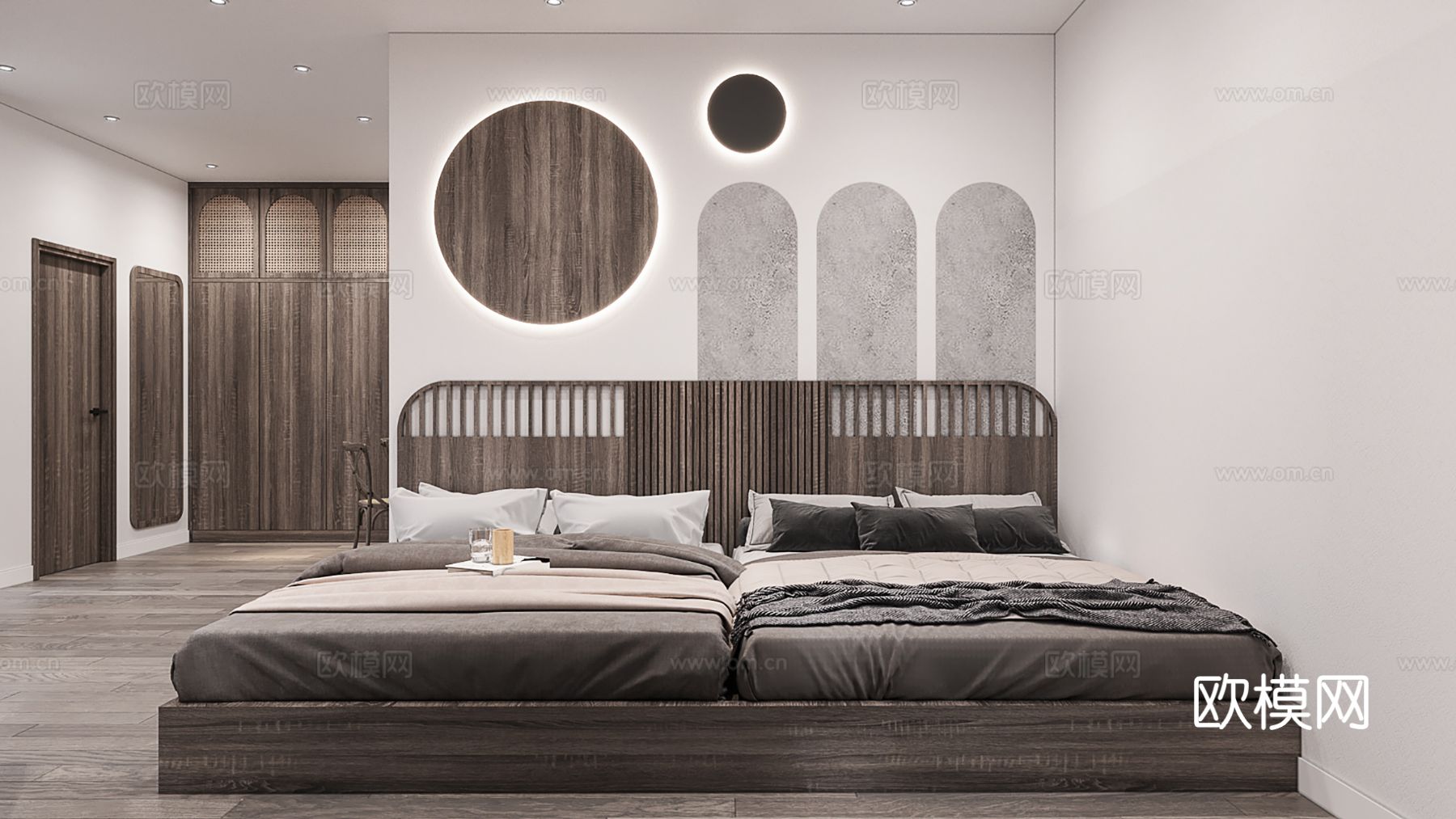 现代极简大平层家装设计 客厅卧室 餐厅 高级灰效果图下载（渲染图3）