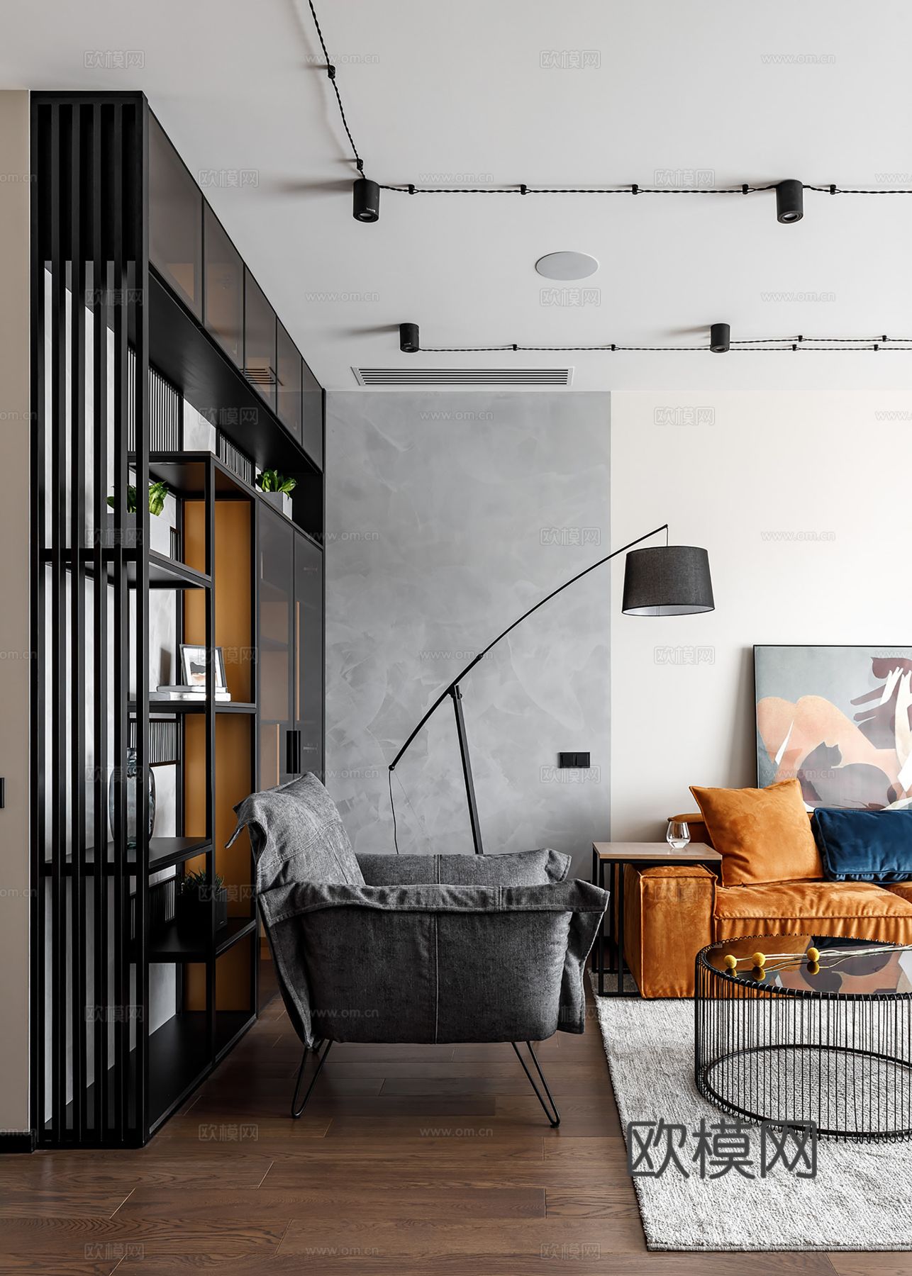 现代极简大平层家装设计 餐厅 卧室 客厅 高级灰效果图下载（渲染图6）