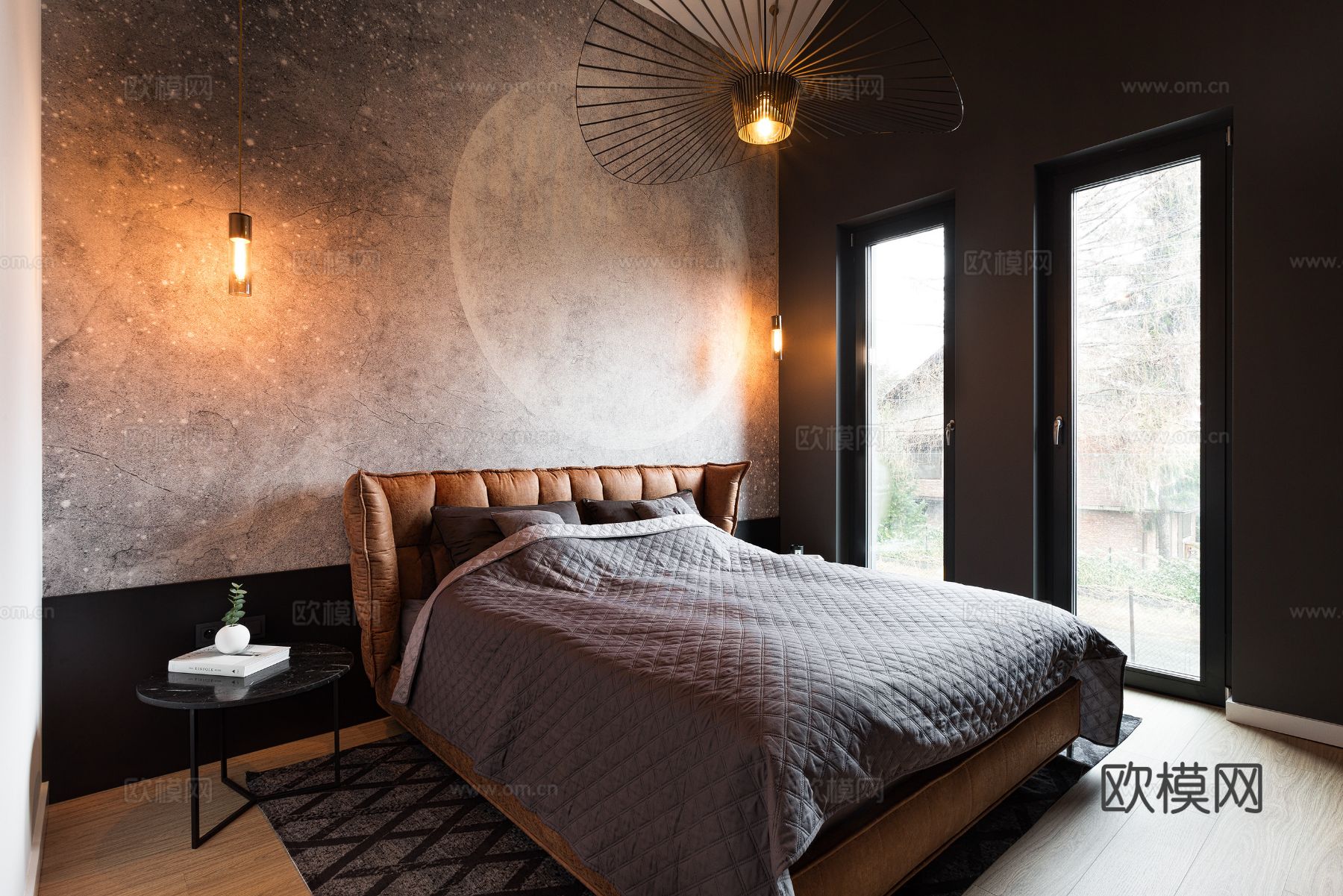 现代极简大平层家装设计 餐厅 卧室 客厅 高级灰效果图效果图下载（渲染图14）