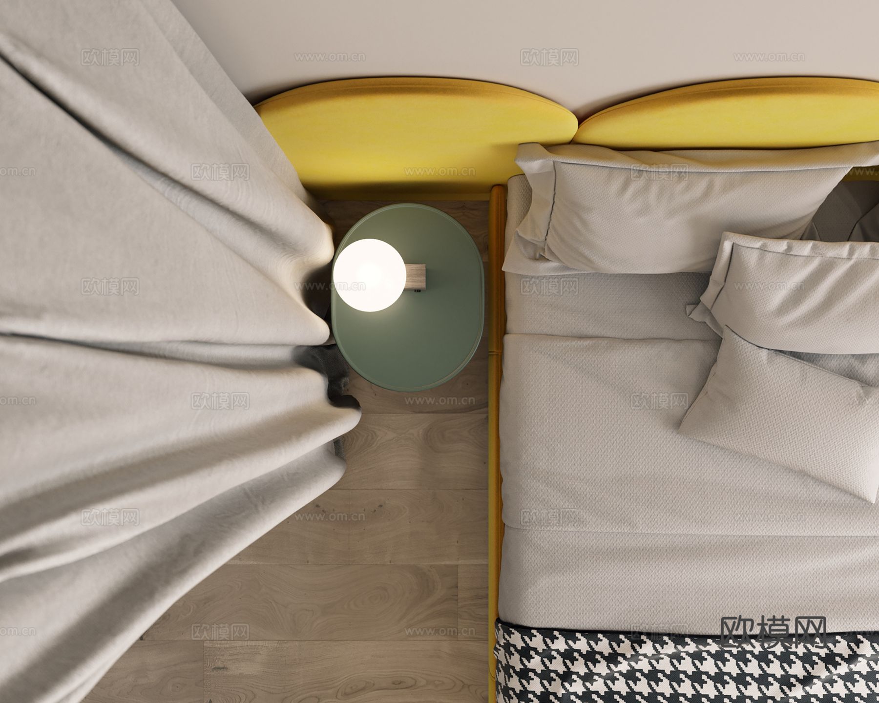 现代极简公寓家装设计 餐厅 卧室 客厅 高级灰效果图下载（渲染图3）