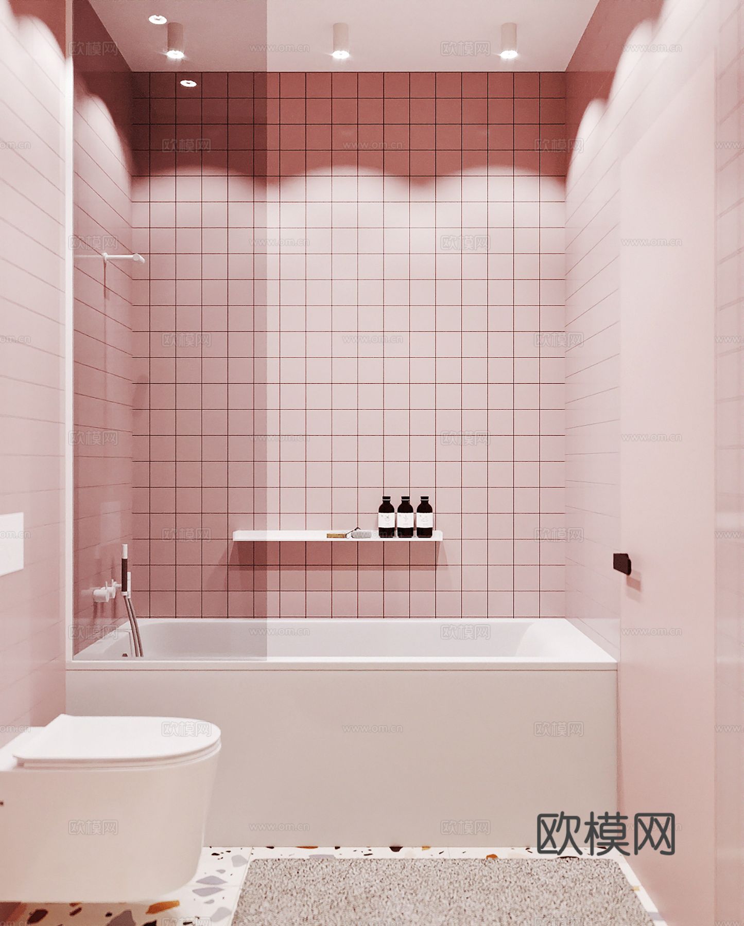 现代极简大平层家装设计 餐厅 卧室 客厅 糖果色奶油风效果图下载（渲染图9）