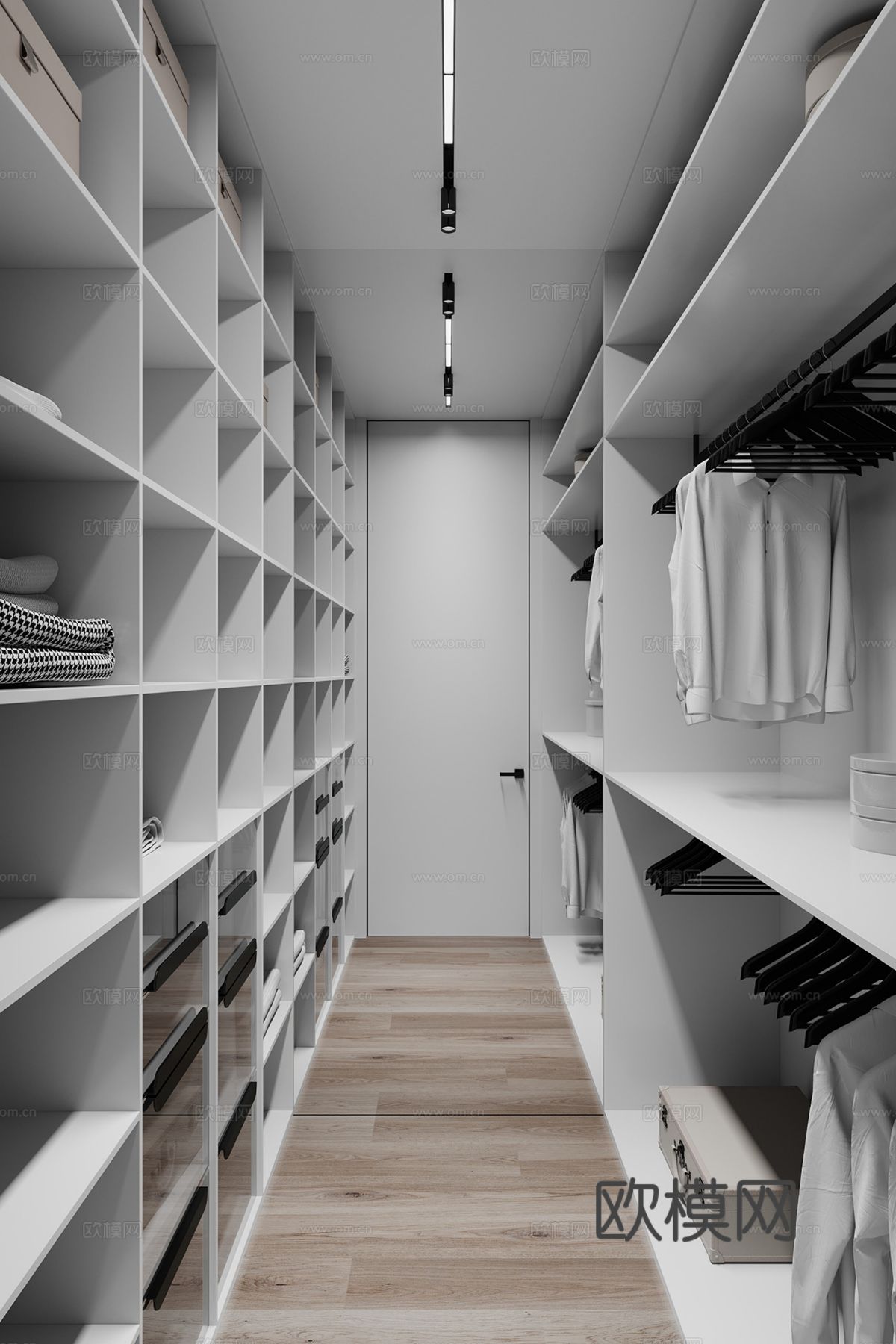 现代极简大平层家装设计 餐厅 卧室 客厅 高级灰效果图下载（渲染图6）