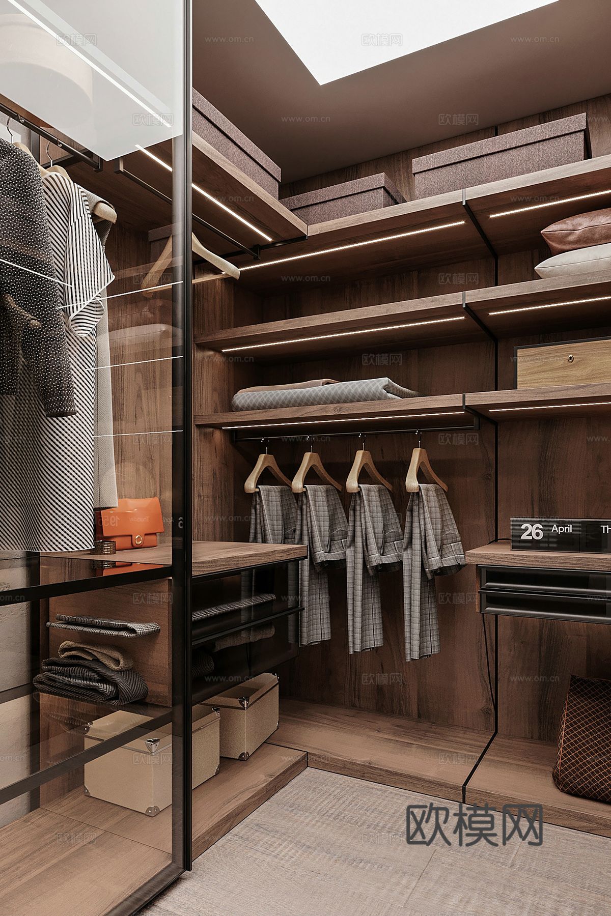 现代极简大平层家装设计 餐厅 卧室 客厅 高级灰效果图下载（渲染图11）