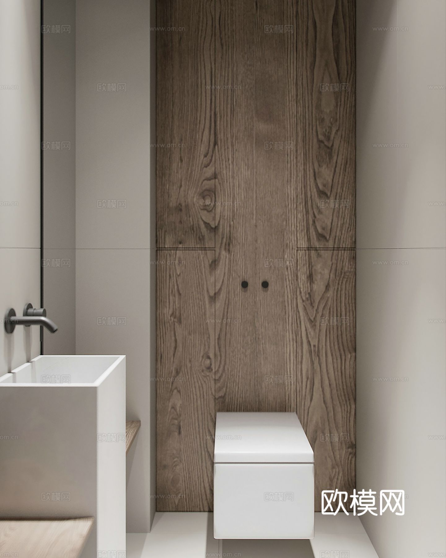 现代极简大平层家装设计 餐厅 卧室 客厅 高级灰效果图下载（渲染图4）