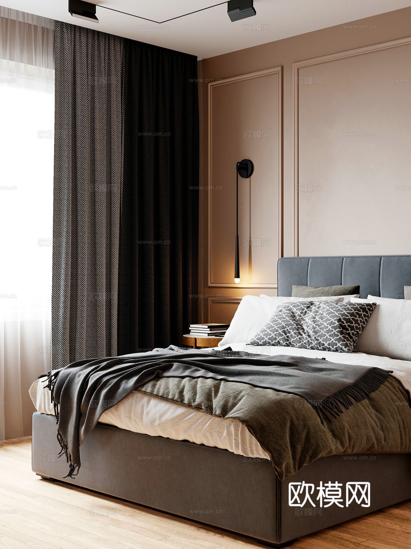 现代极简大平层家装设计 餐厅 卧室 客厅 高级灰效果图效果图下载（渲染图4）