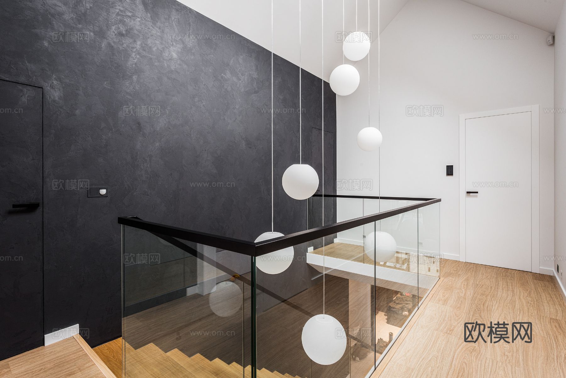 现代极简大平层家装设计 餐厅 卧室 客厅 高级灰效果图效果图下载（渲染图11）