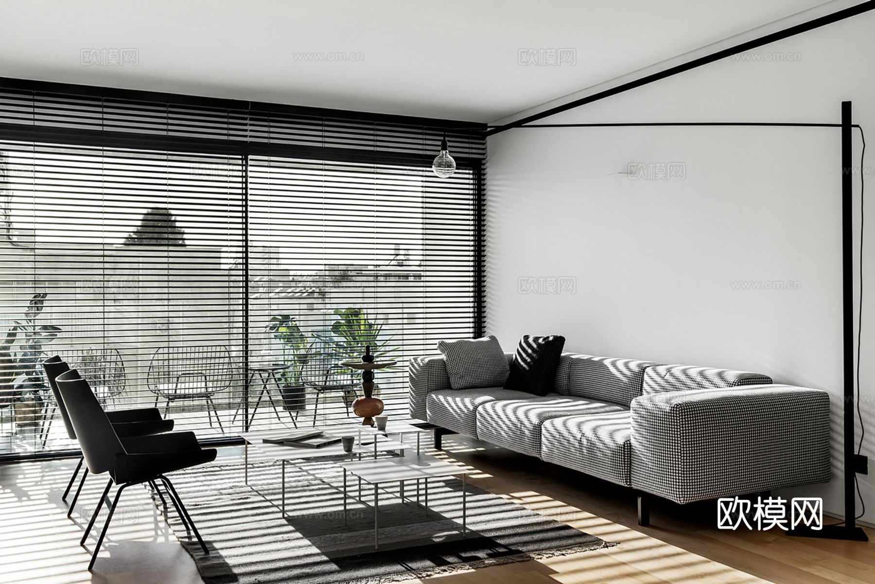 现代极简大平层家装设计 餐厅 卧室 客厅 高级灰效果图下载（渲染图5）