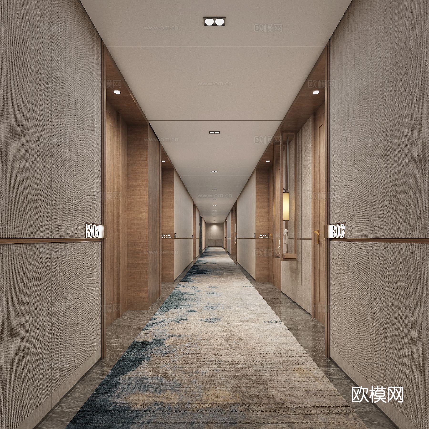 CCD现代酒店过道3d模型