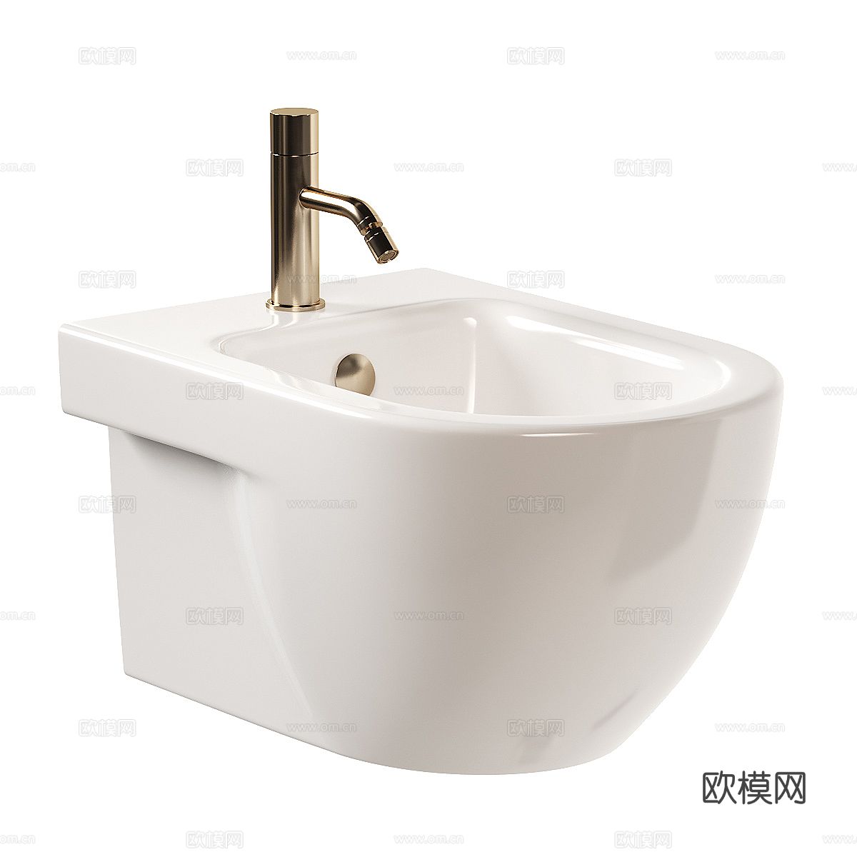 现代轻奢马桶 坐浴盆3d模型