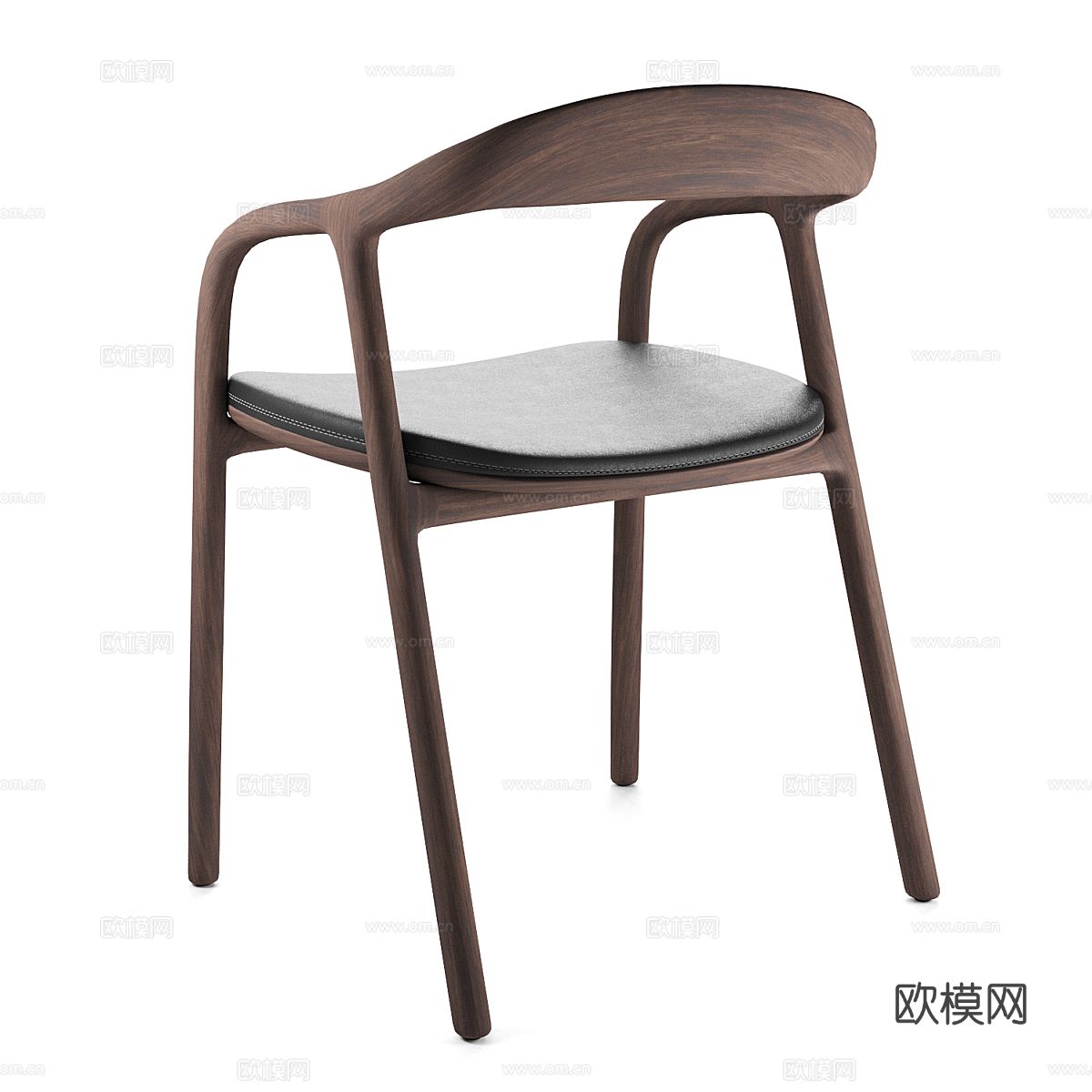 新中式木质单椅3d模型