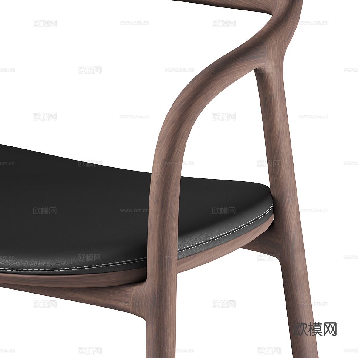 新中式木质单椅3d模型