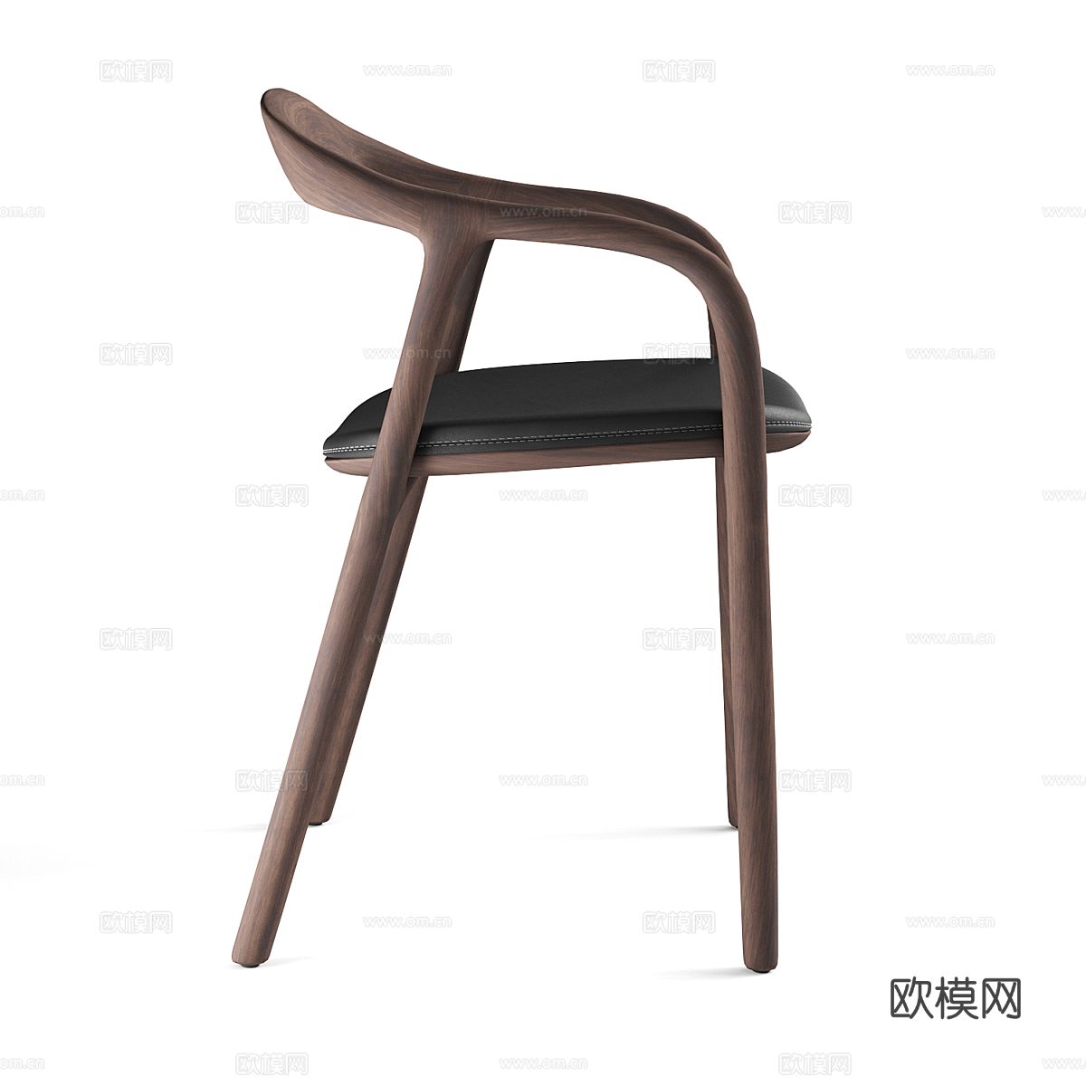新中式木质单椅3d模型