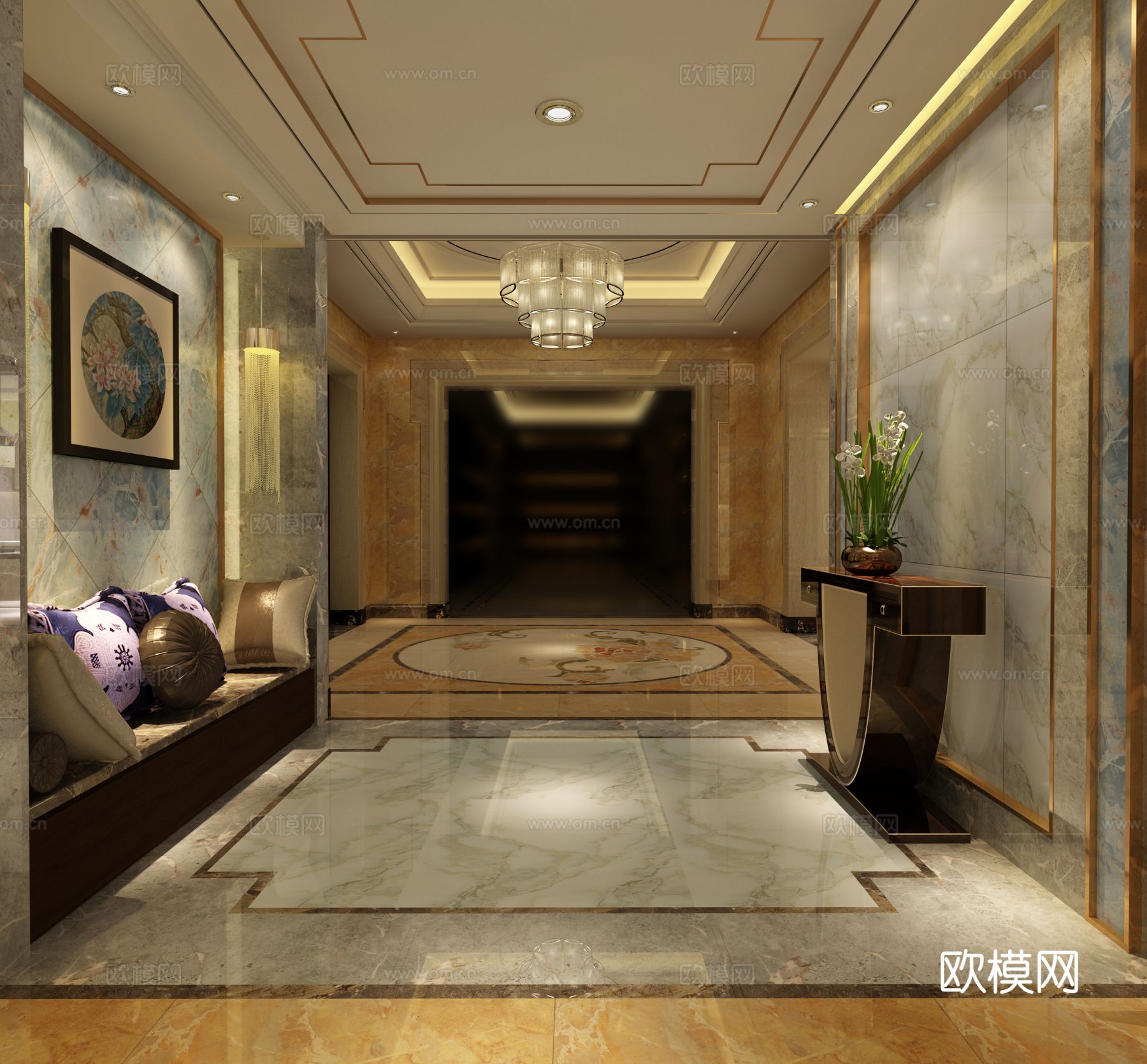 欧式室内展厅样板间设计效果图下载（渲染图6）