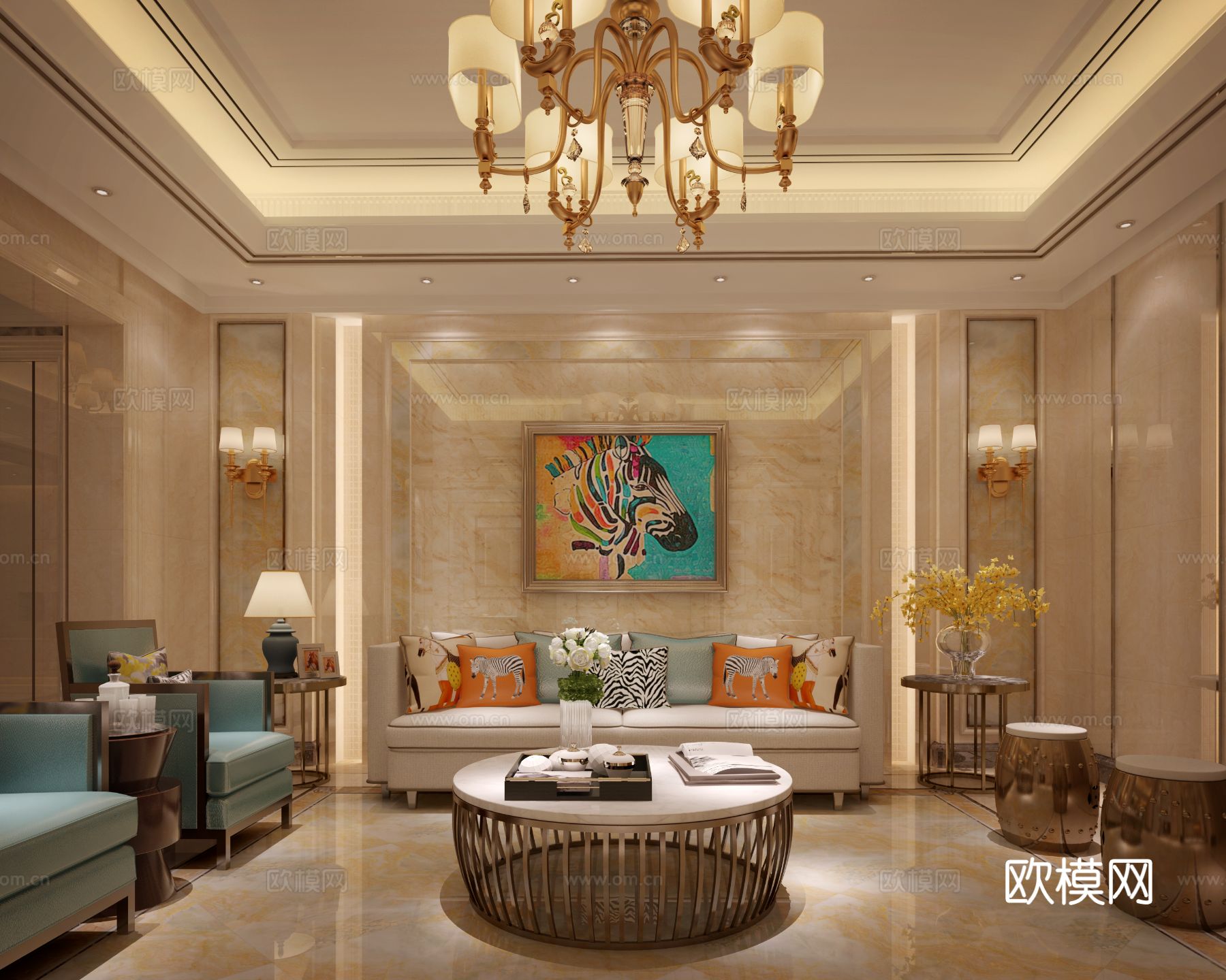 欧式室内展厅样板间设计效果图下载（渲染图3）