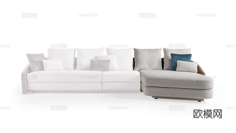 reflex 转角沙发3d模型下载（渲染图1）