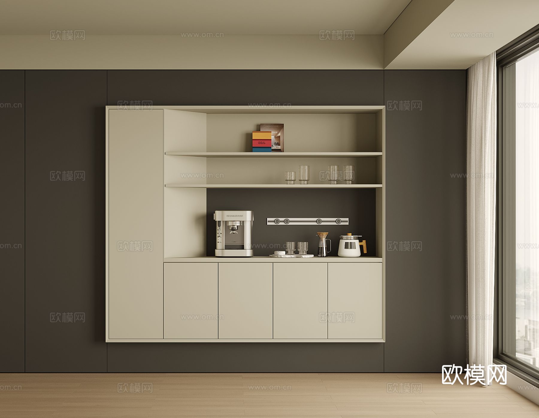 现代家居餐边柜3d模型