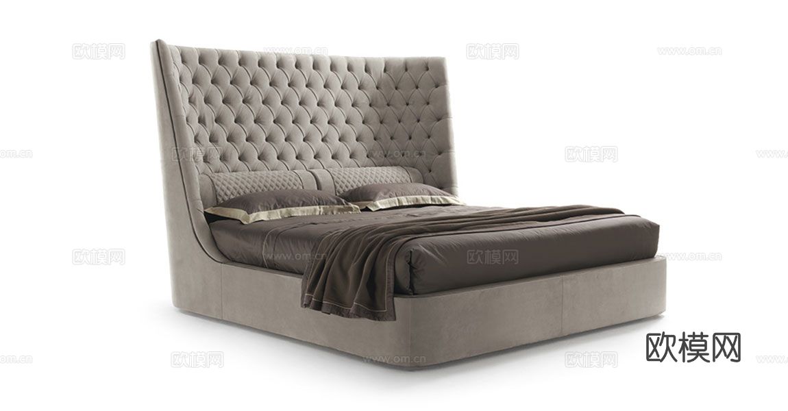 VF 意式高背双人床3d模型下载（渲染图4）