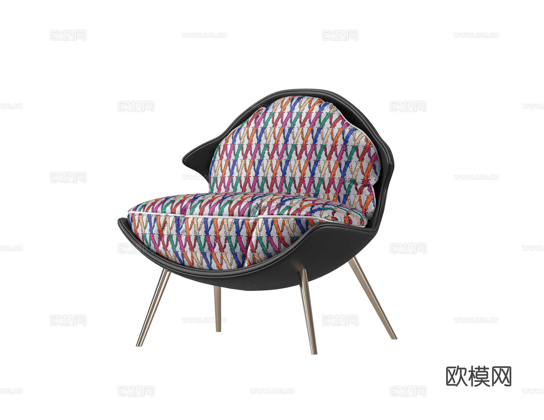 VERSACEA 花布椅子3d模型下载（渲染图1）