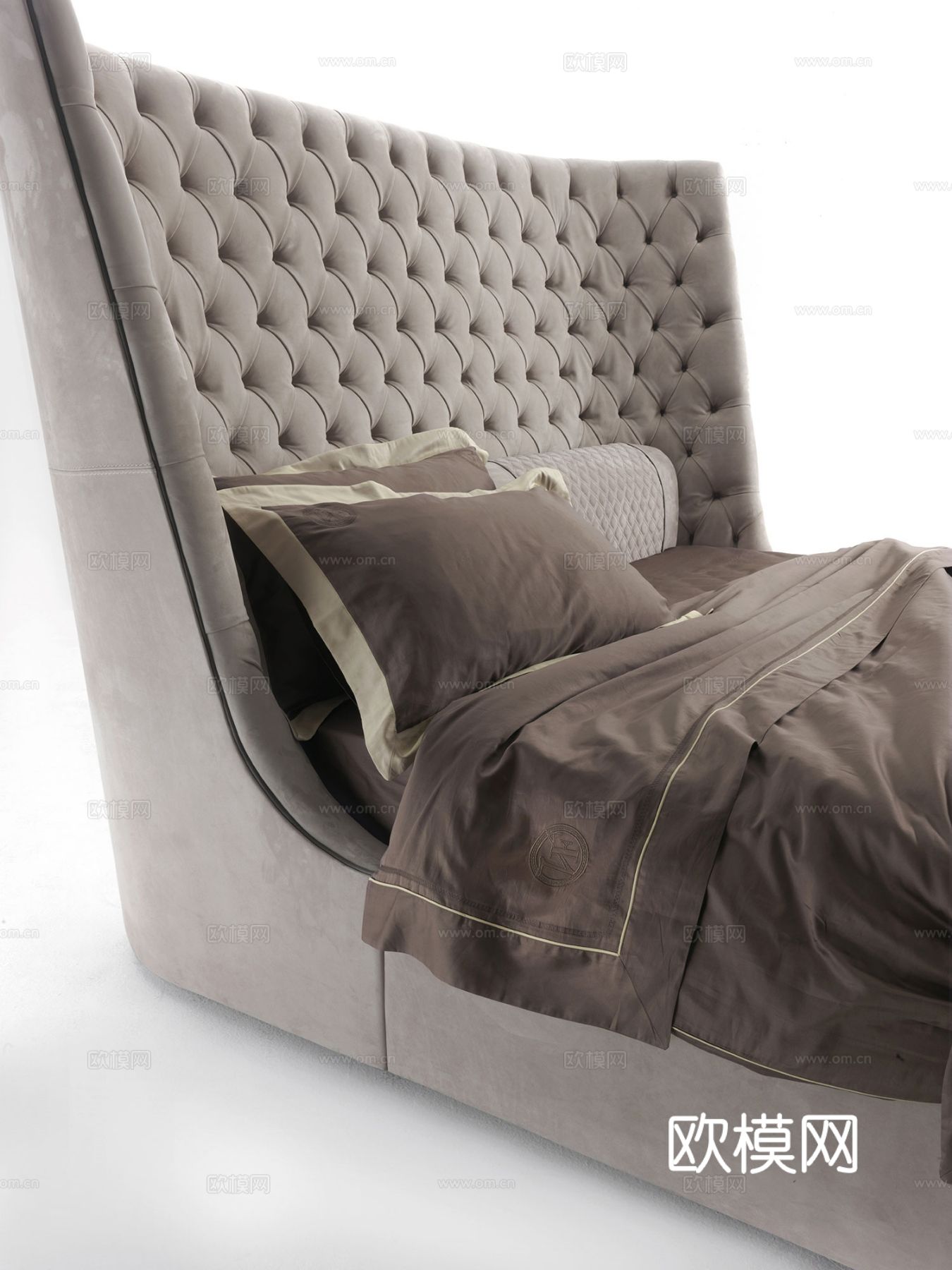 VF 意式高背双人床3d模型下载（渲染图3）