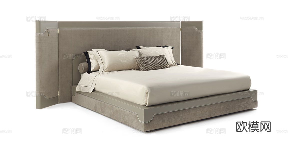 VF 意式双人床3d模型下载（渲染图3）