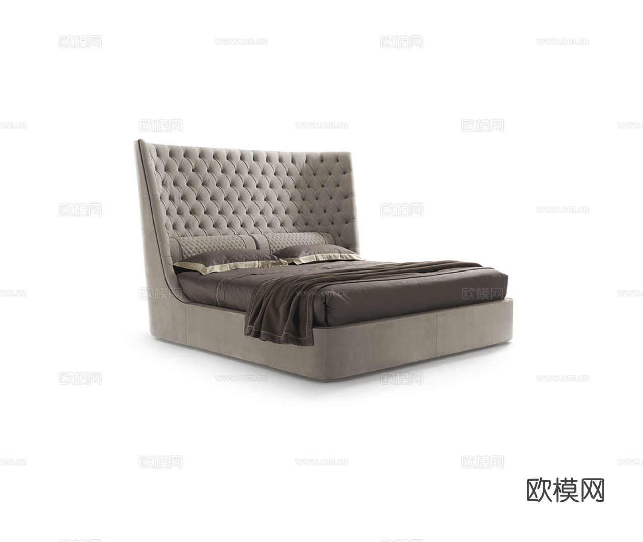 VF 意式高背双人床3d模型下载（渲染图1）