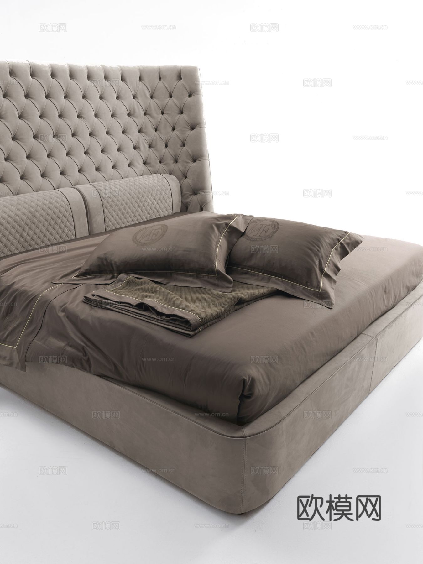VF 意式高背双人床3d模型下载（渲染图2）