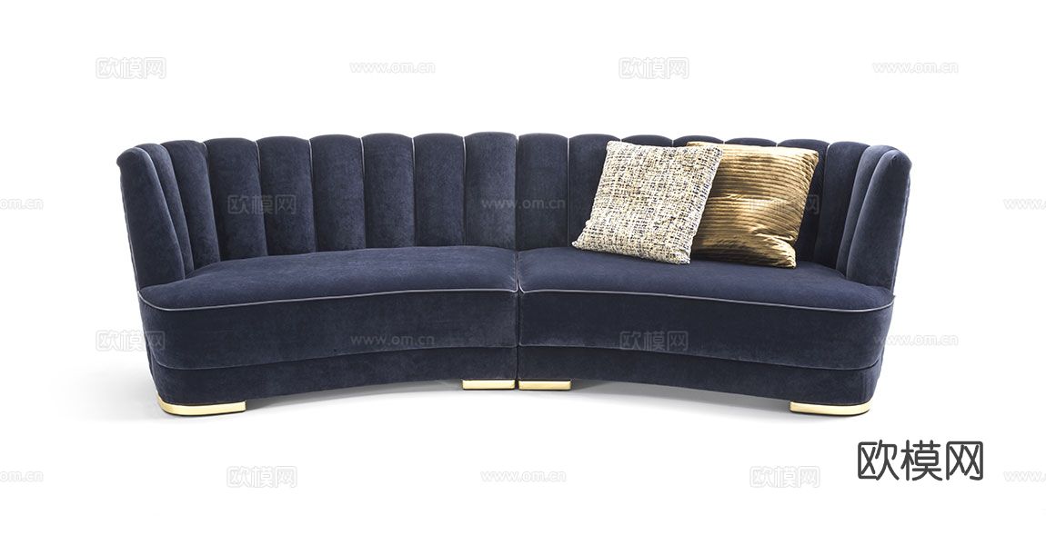 VF 意式弧形沙发3d模型下载（渲染图2）
