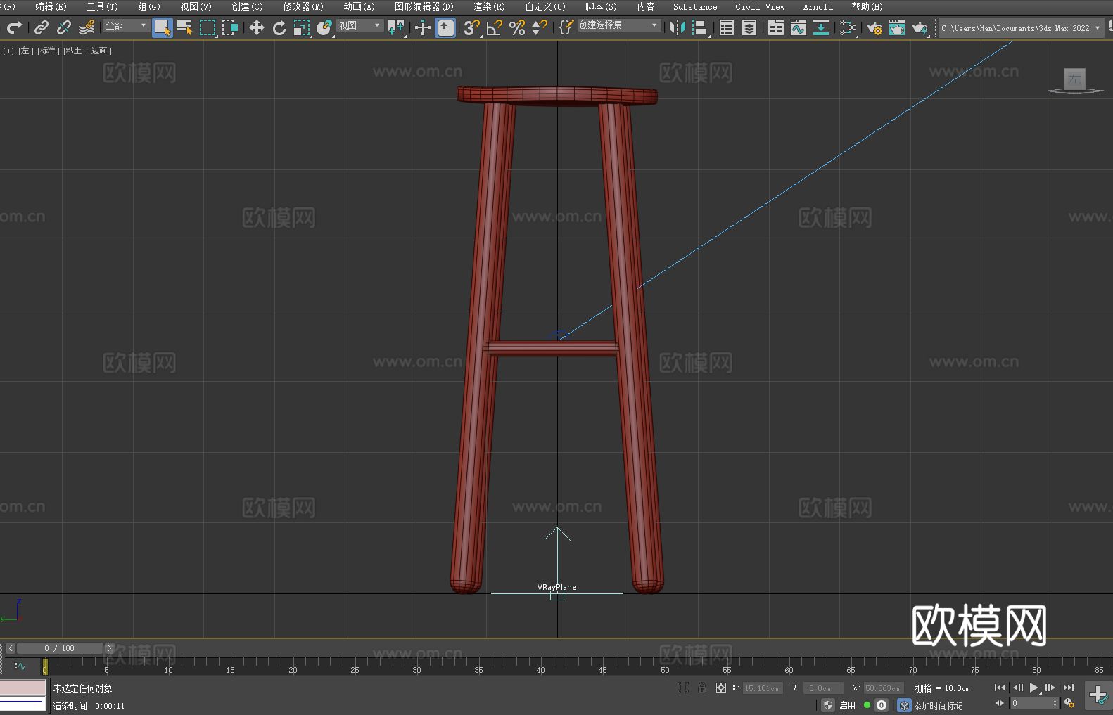 凳子 木凳 高凳 吧凳 圆凳3d模型