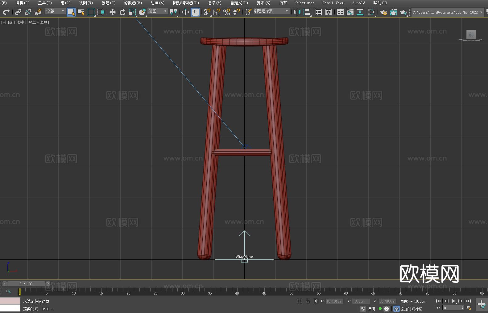 凳子 木凳 高凳 吧凳 圆凳3d模型