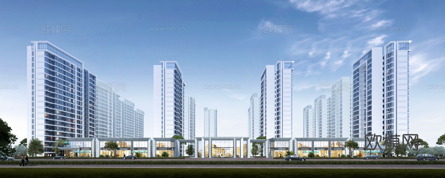 住宅商业街 门头外立面3d模型