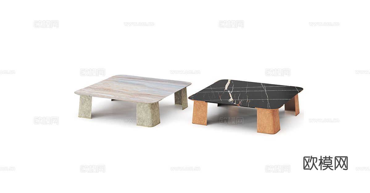 LONGHI 组合茶几3d模型下载（渲染图1）