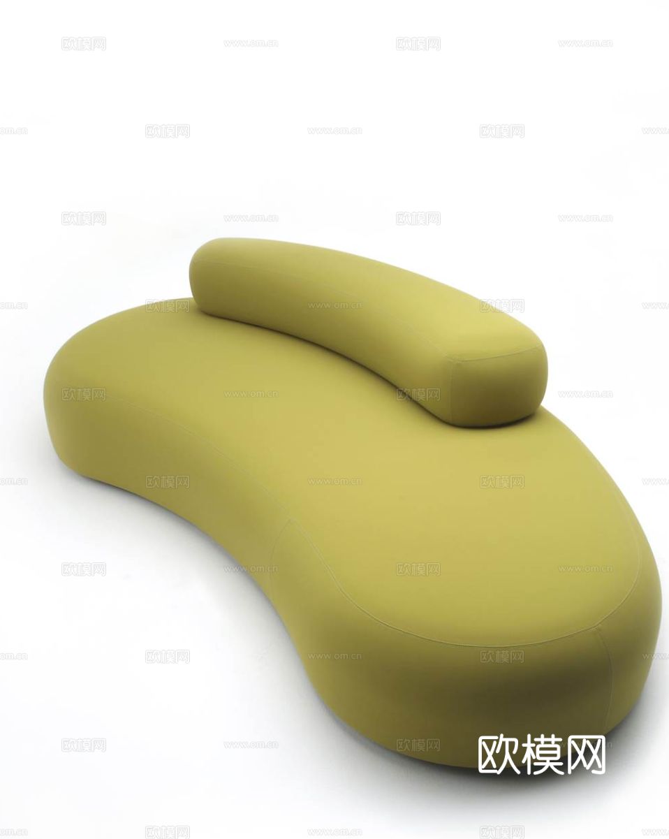 LIVING DIVANI 弧形沙发3d模型下载（渲染图2）