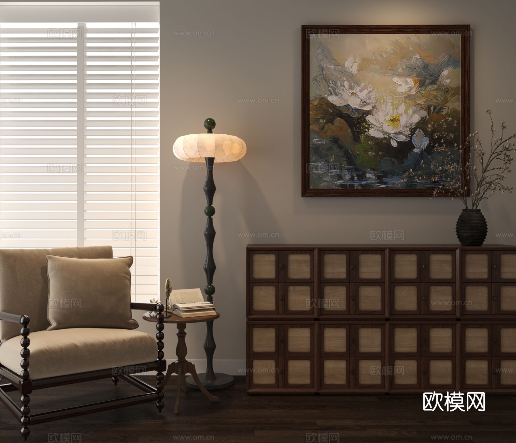 法式美式中古风复古挂画3d模型