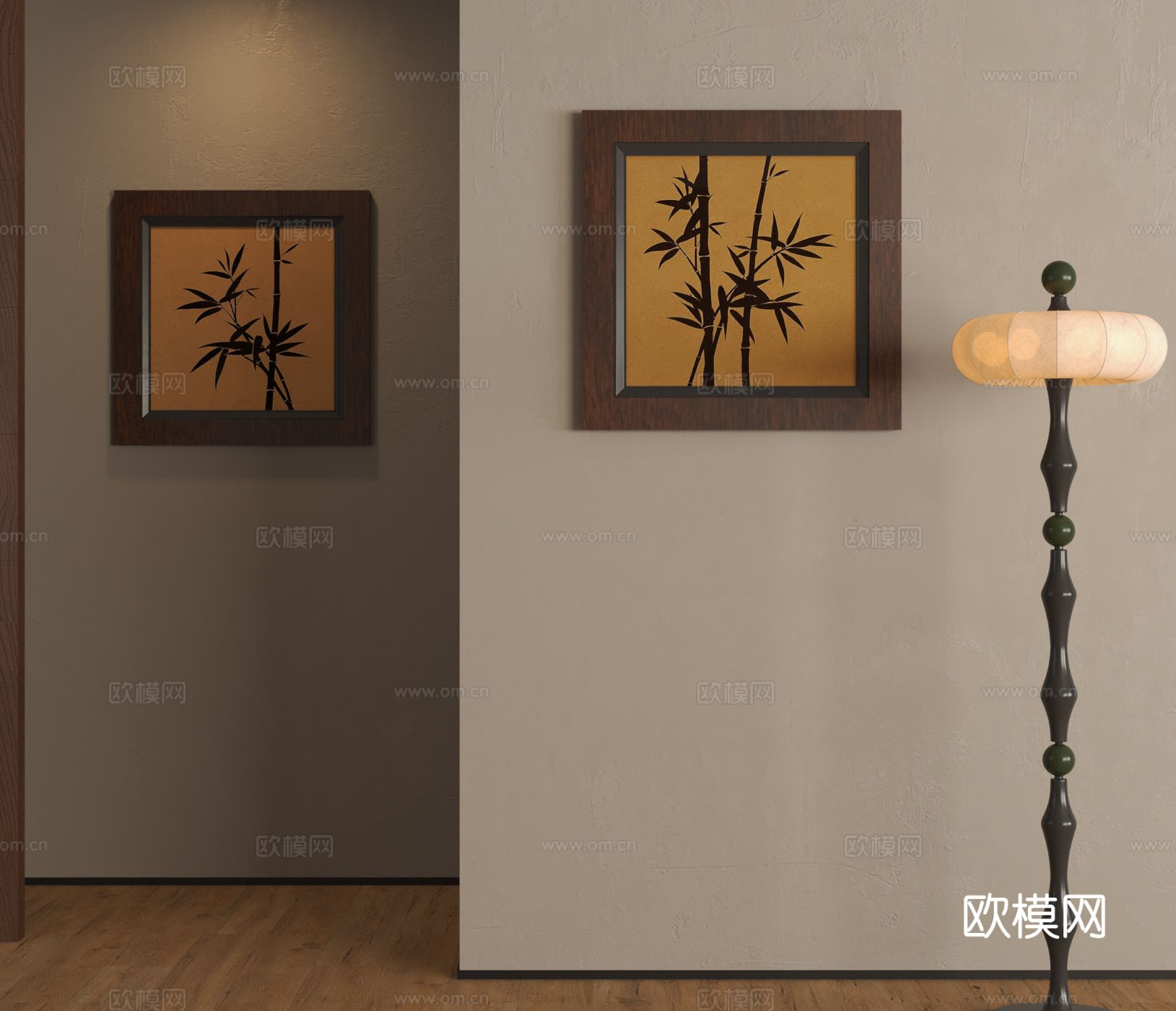 新中式禅意挂画3d模型