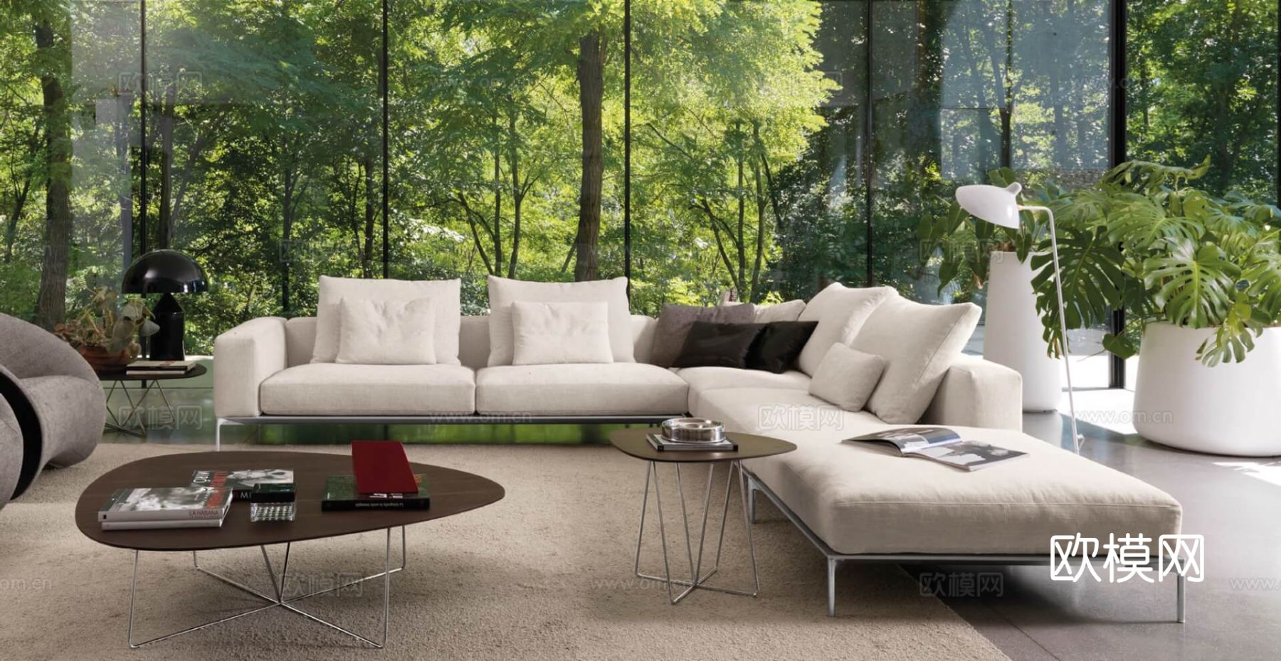 desiree 意式转角沙发3d模型下载（渲染图3）