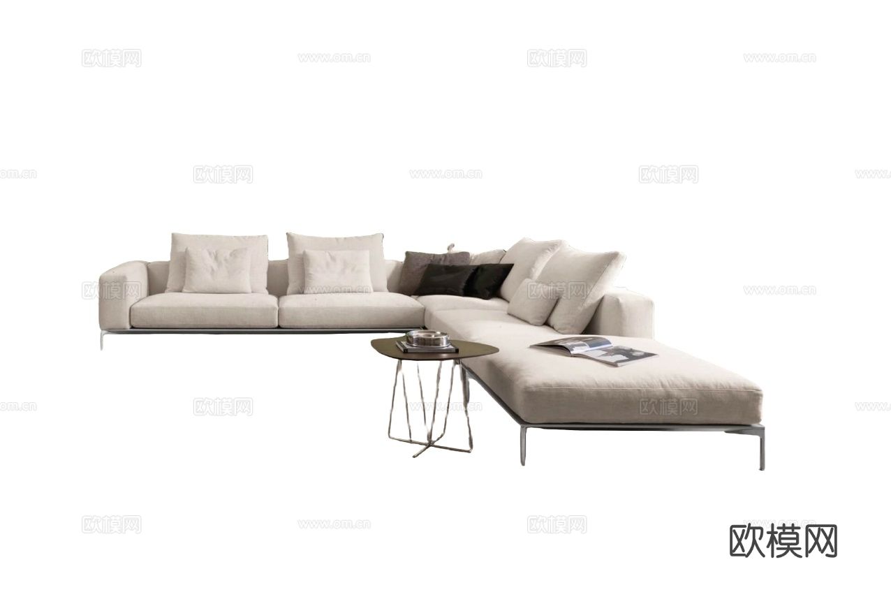 desiree 意式转角沙发3d模型下载（渲染图1）