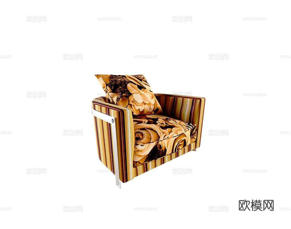 roberto canalll 简欧单人沙发3d模型下载（渲染图2）