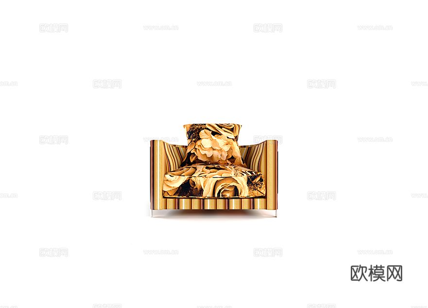 roberto canalll 简欧单人沙发3d模型下载（渲染图1）