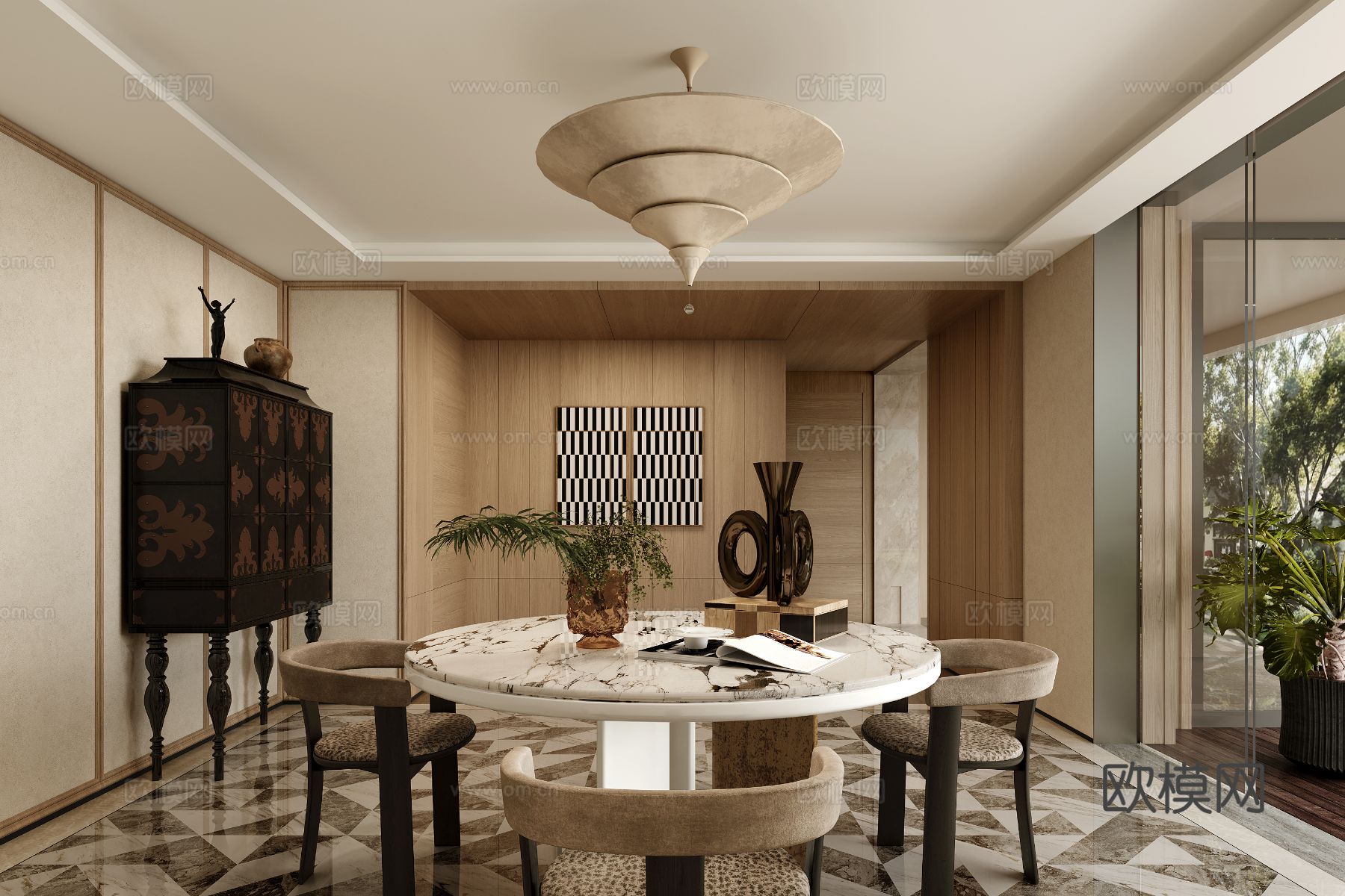 羽果｜深业湾 样板间 餐厅3d模型