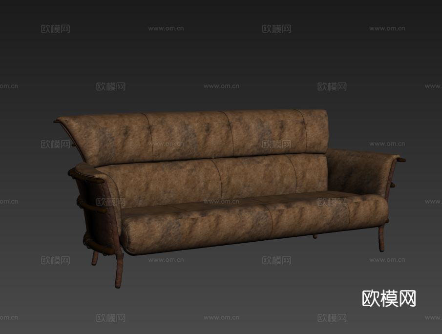 PACIFIC GREEN 中古风三人沙发3d模型下载（渲染图3）