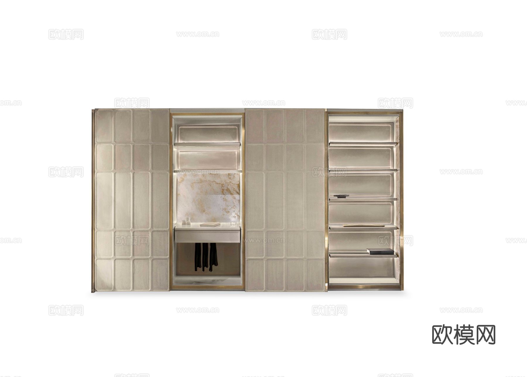 CORNELIO CAPPELLINI 意式衣柜3d模型下载（渲染图1）