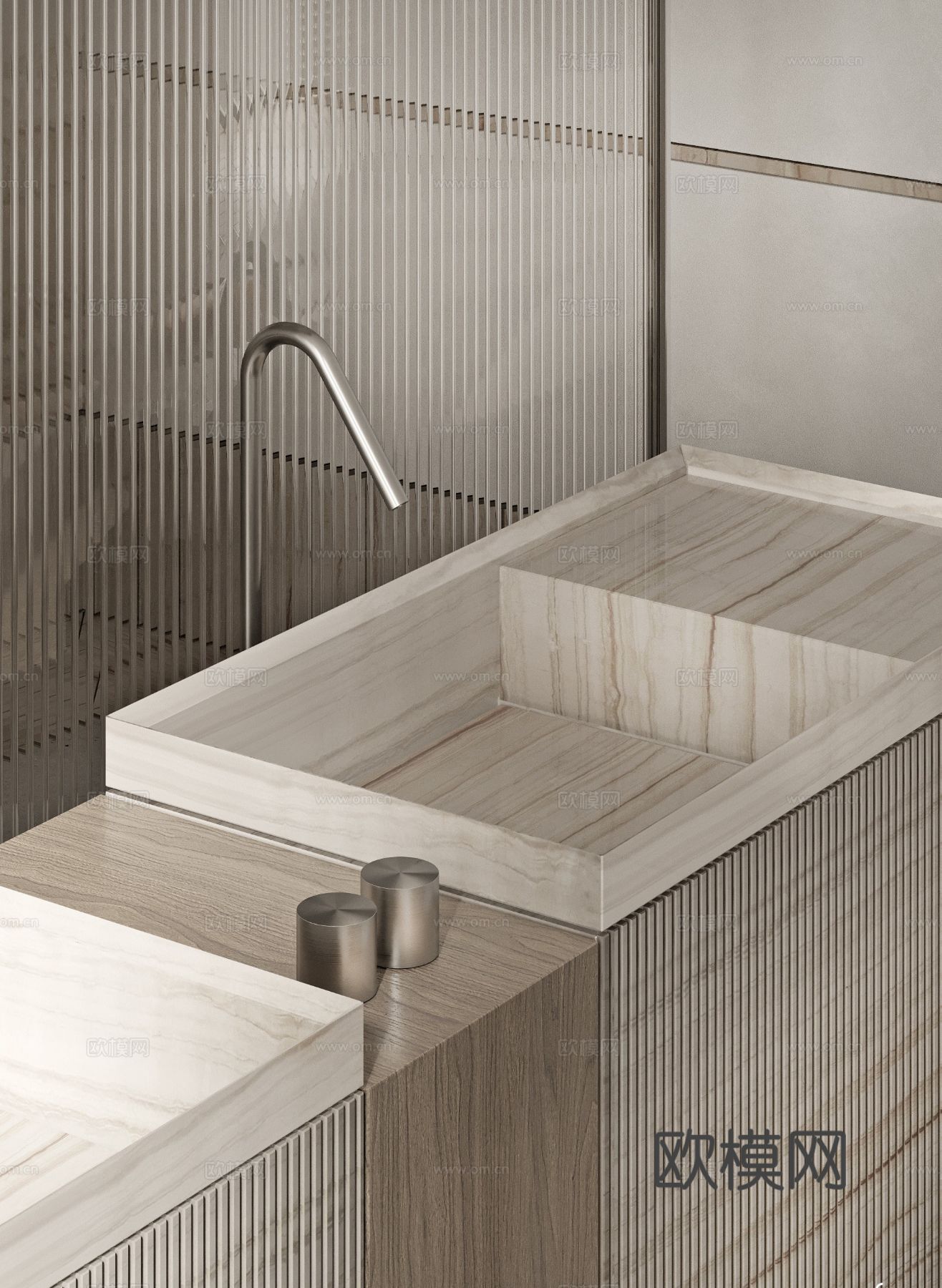 奶油风家装效果图 客厅卧室餐厅 黑白灰极简效果图下载（渲染图13）