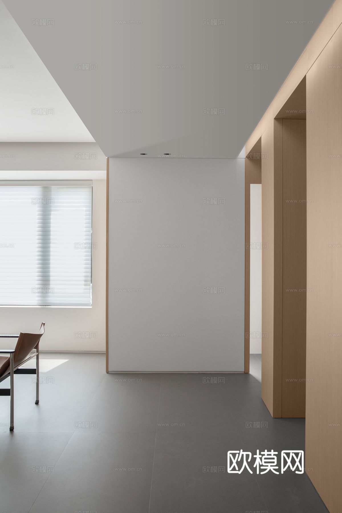 原木奶油风家装设计客厅卧室餐厅 高级灰  极简效果图下载（渲染图4）