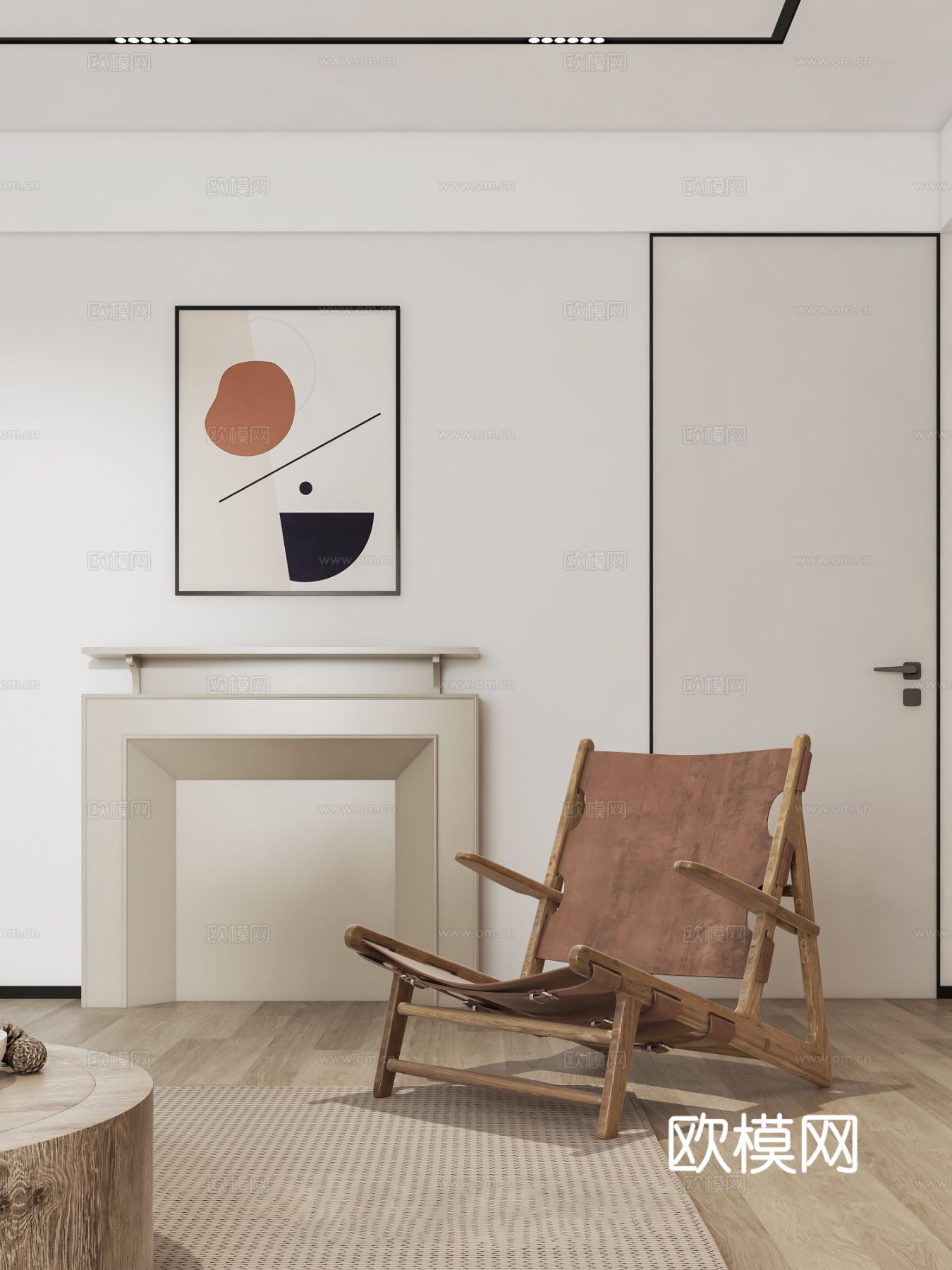 奶油风家装效果图客厅卧室餐厅 黑白灰极简效果图下载（渲染图7）