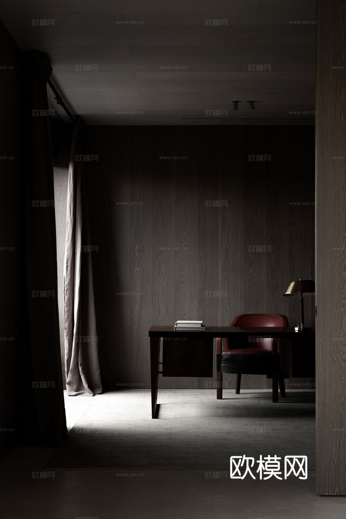 现代简约家装效果图 客厅卧室餐厅 黑白灰效果图下载（渲染图4）